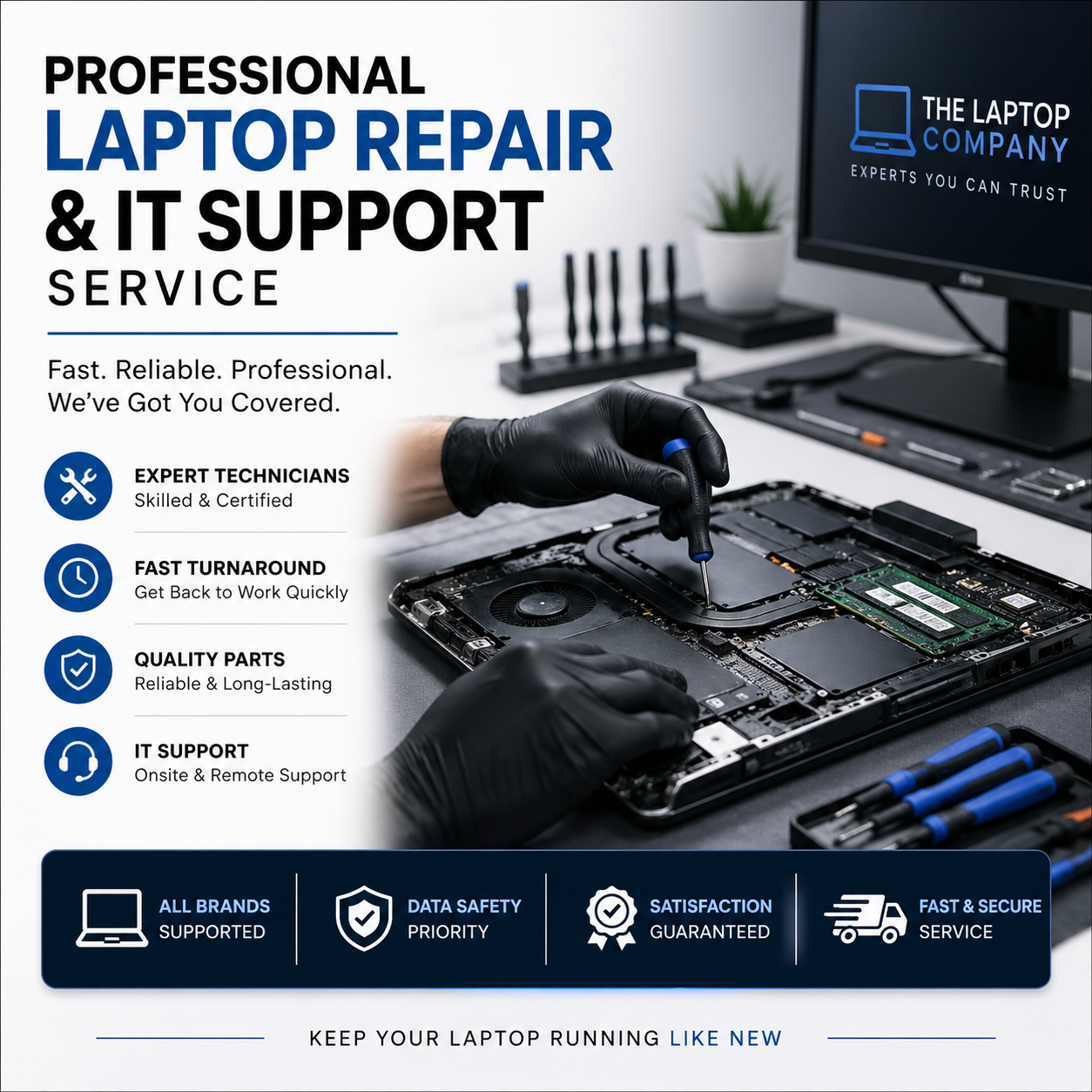 Laptop Professional Repair & IT Support Service (Fast Turnaround)